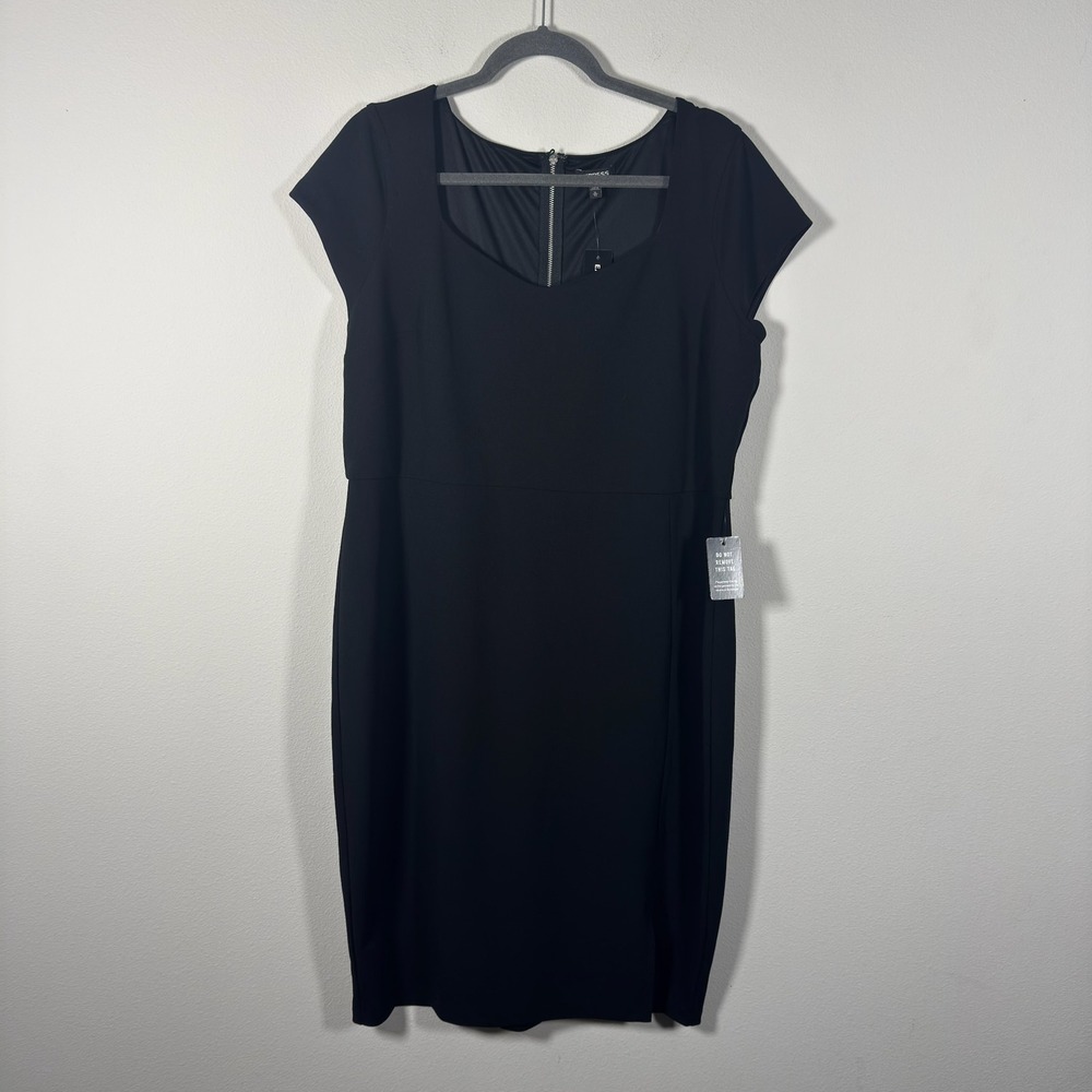 Express Black Short Sleeve Sheath Dress Sweetheart Neck NWT XL